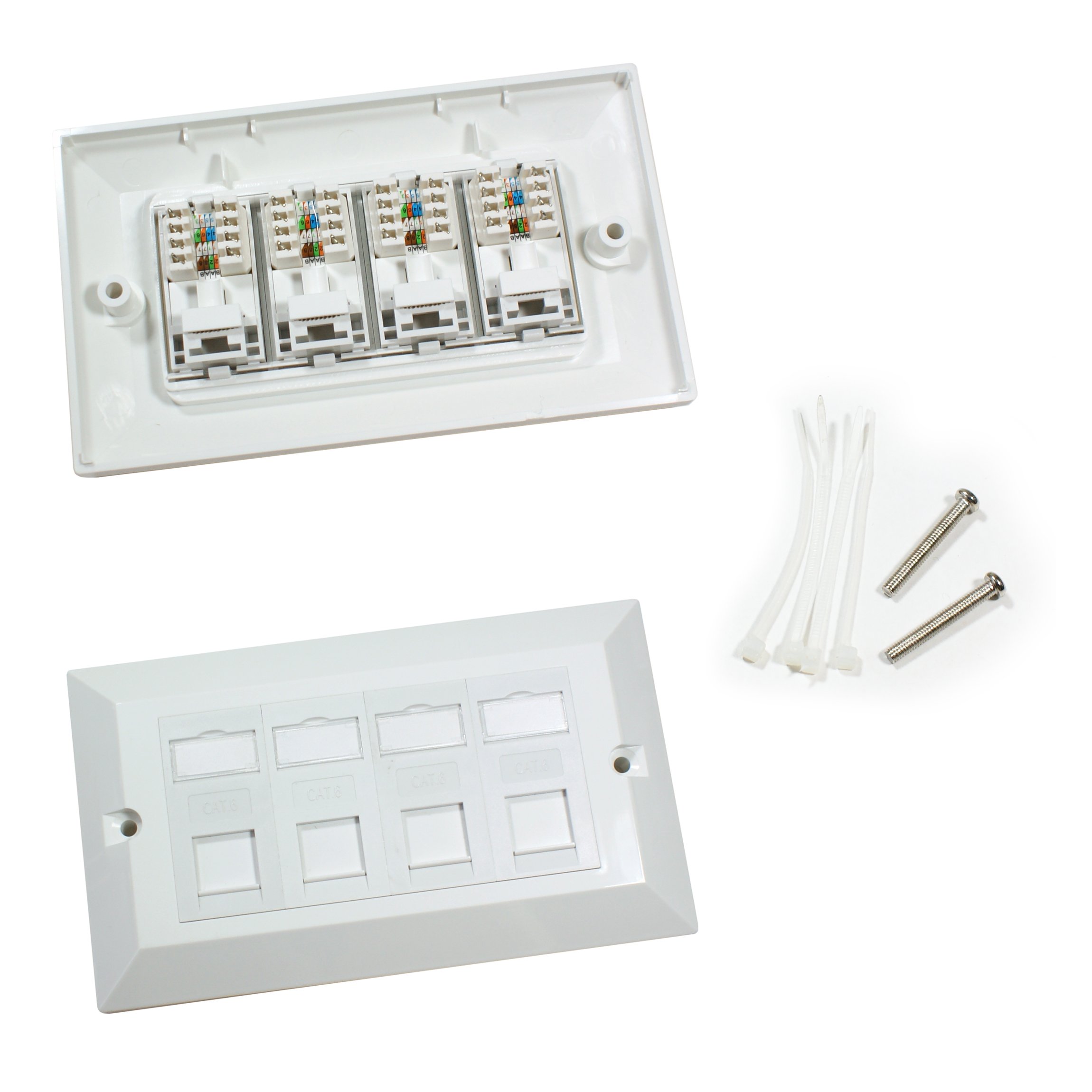 Generic Triple Cat6 RJ45 Ethernet Network Socket In White - Single - Foto 14