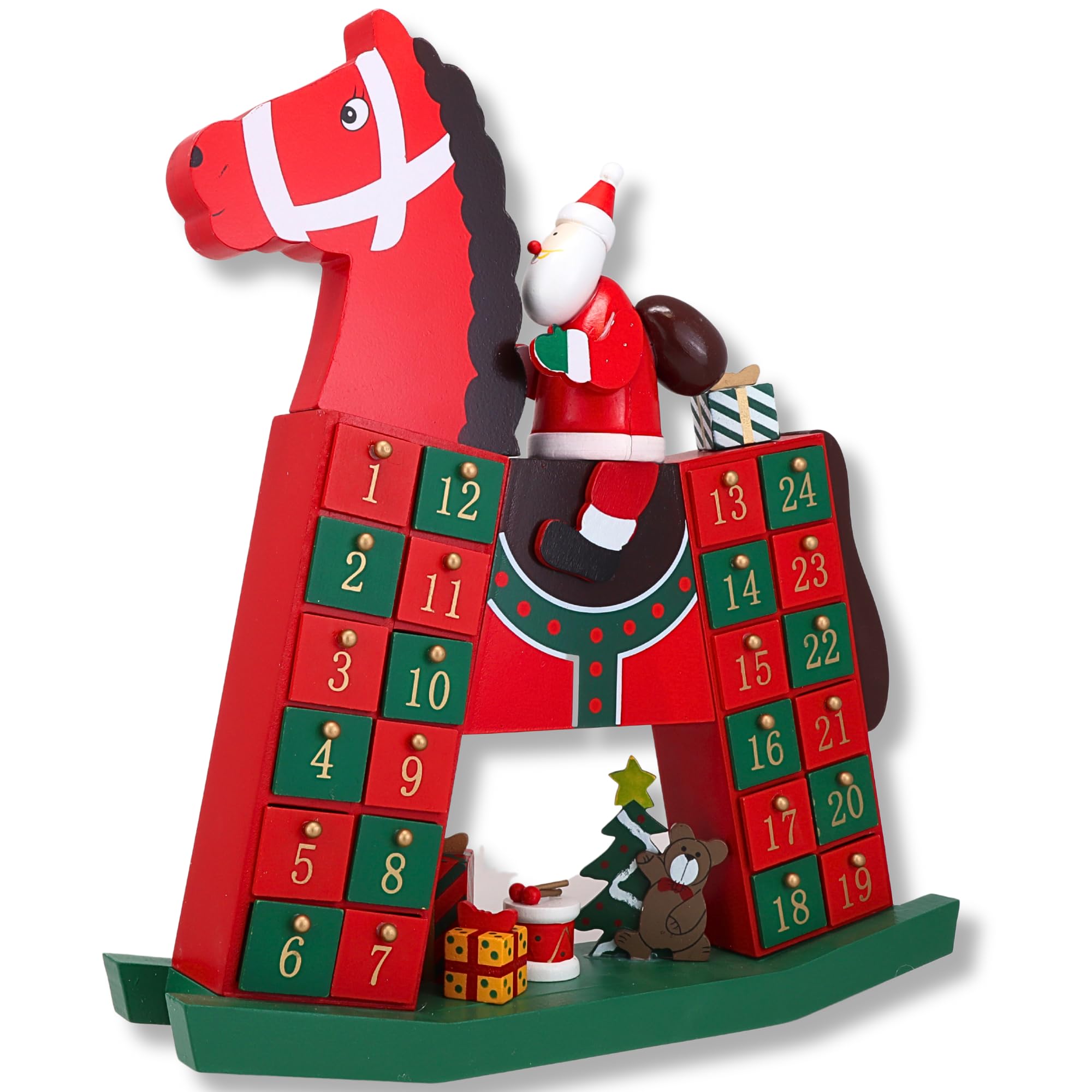 Amazon.co.jp: Needzo 木製カウントダウン クリスマスアドベント