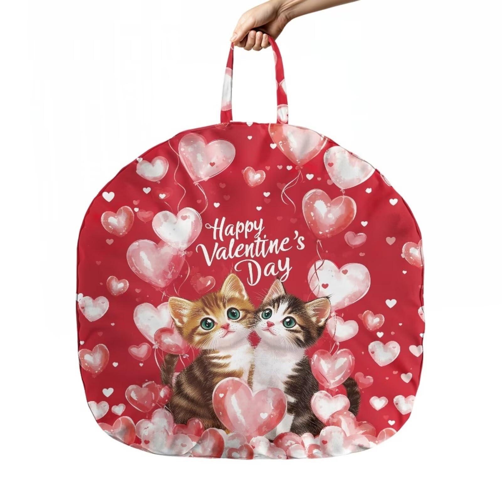 Maiyoinou Happy Valentines Day Cats Infant Lounger Cover for Girls Boys Replaceable Skin Friendly Newborn Lounger Cover for Infant Lounger Pillow(Lounger Pillow Not Included)