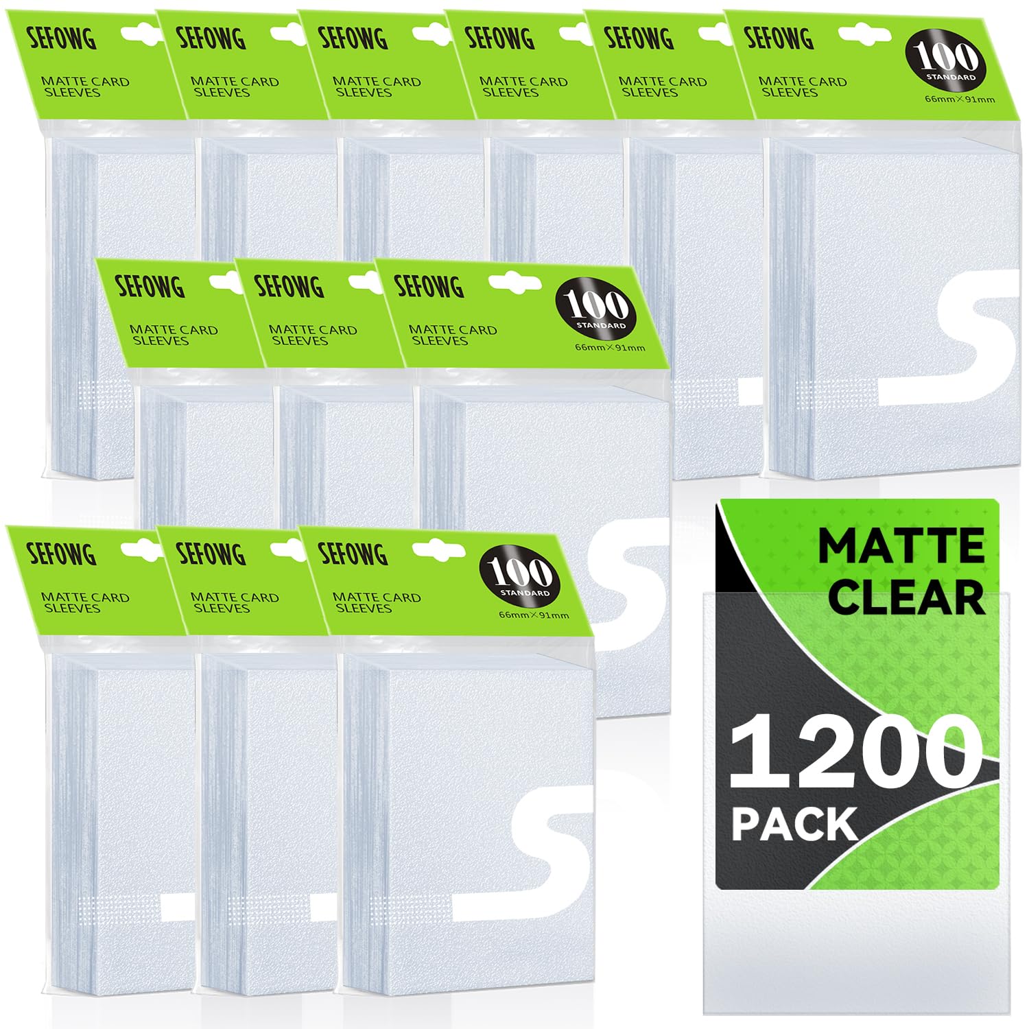 SEFOWG 1200 Count Matte Clear Card Sleeves