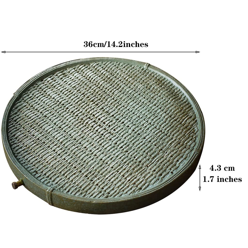 Bandeja de cerámica con Drenaje para Mesa de té Kung Fu, Ideal para almacenar Agua (Gris, 36 x 36 x 4,3 cm)
