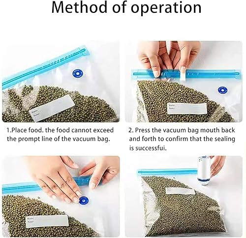 Miniatura 6 de Sous Vide - 31 bolsas reutilizables sin BPA para sellar al vacío (8.5 x 8.5 pulgadas), bolsas de almacenamiento de alimentos al vacío para cocinar,