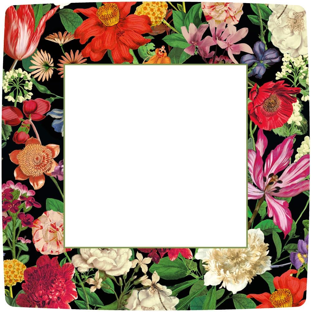 Caspari Dutch Floral Black Square Paper Dinner Plates - Includes 4 Packs of 8Paper Dinner Plates