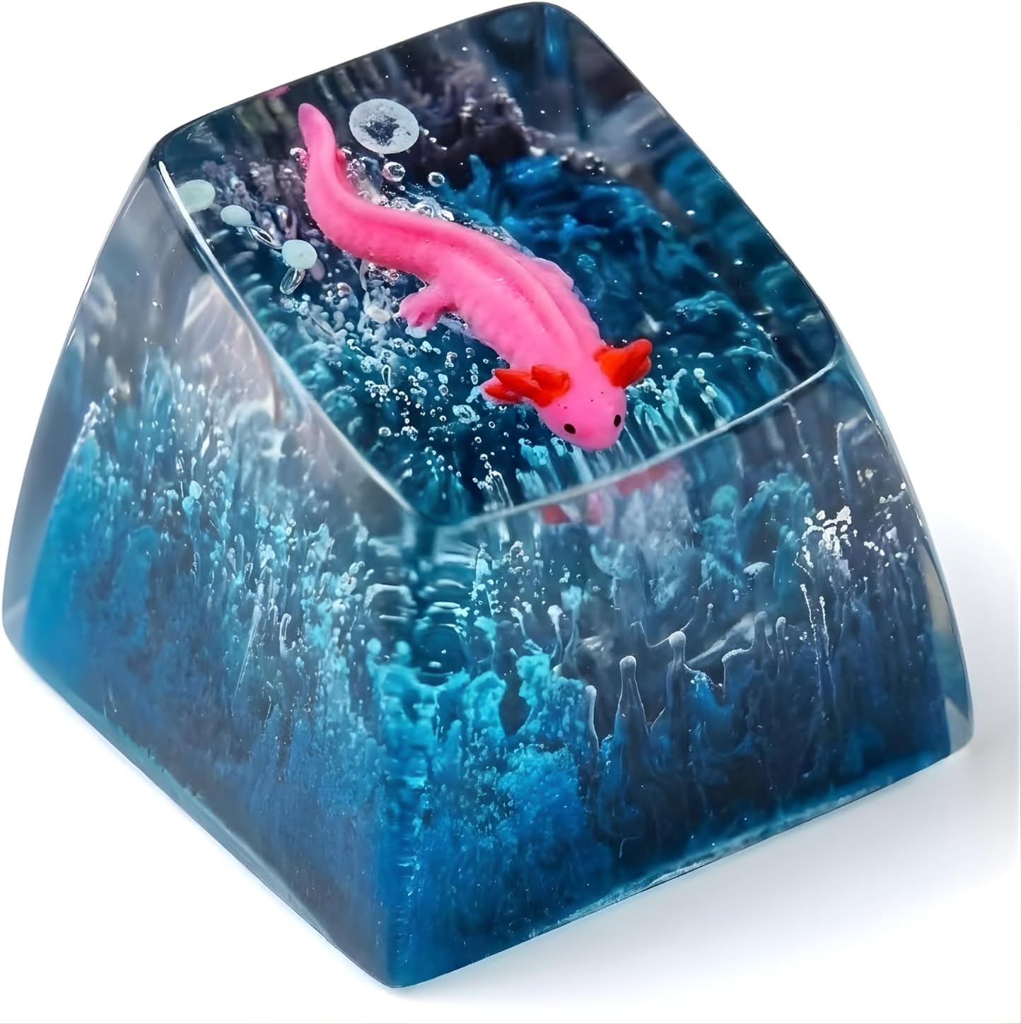 Blue Purple Galaxy Astronaut Artisan Keycap R1 SA Profile Custom Astronauts Keycaps 1U ESC Handmade Gaming Resin Key Cap Cherry MX Switch Compatible Mechanical Keyboard Space Lover Gift