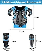 Vista 3 de JUSTDOLIFE 5 piezas de equipo de motocross juvenil, chaqueta de protección de armamento de motocicleta, armadura de motocicleta para niños