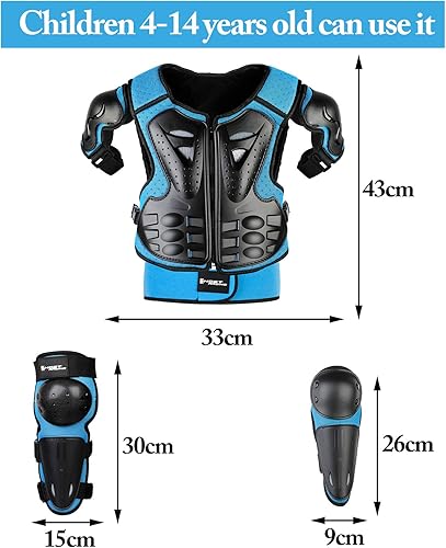 Miniatura 3 de JUSTDOLIFE 5 piezas de equipo de motocross juvenil, chaqueta de protección de armamento de motocicleta, armadura de motocicleta para niños con