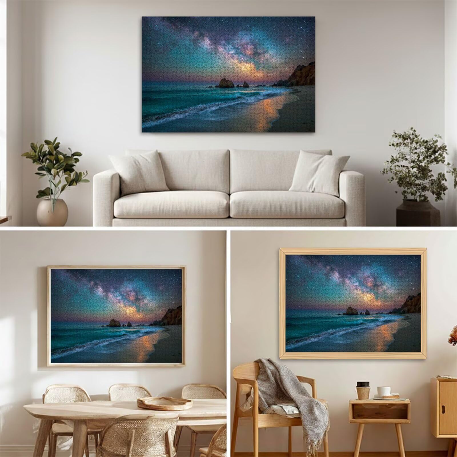 Puzzle 2000 elementów - Gwiaździste niebo i plaża - Trwałe drewniane puzzle z literami na odwrocie - 75 x 105 cm - Kreatywne hobby bezpyłowe - Artykuł kolekcjonerski i 14 lat w górę P3#283