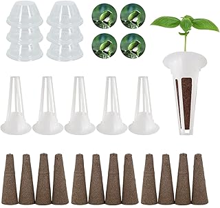 136Pcs Seed Pod Kit for Aerogarden, Hydroponics Garden Accessory Hydroponics Supplies with 12 Grow Basket, 50 Grow Sponges, 50 Pod Labels 24 Domes Grow Seed Starter Pods for Aerogarden Idoo Pods