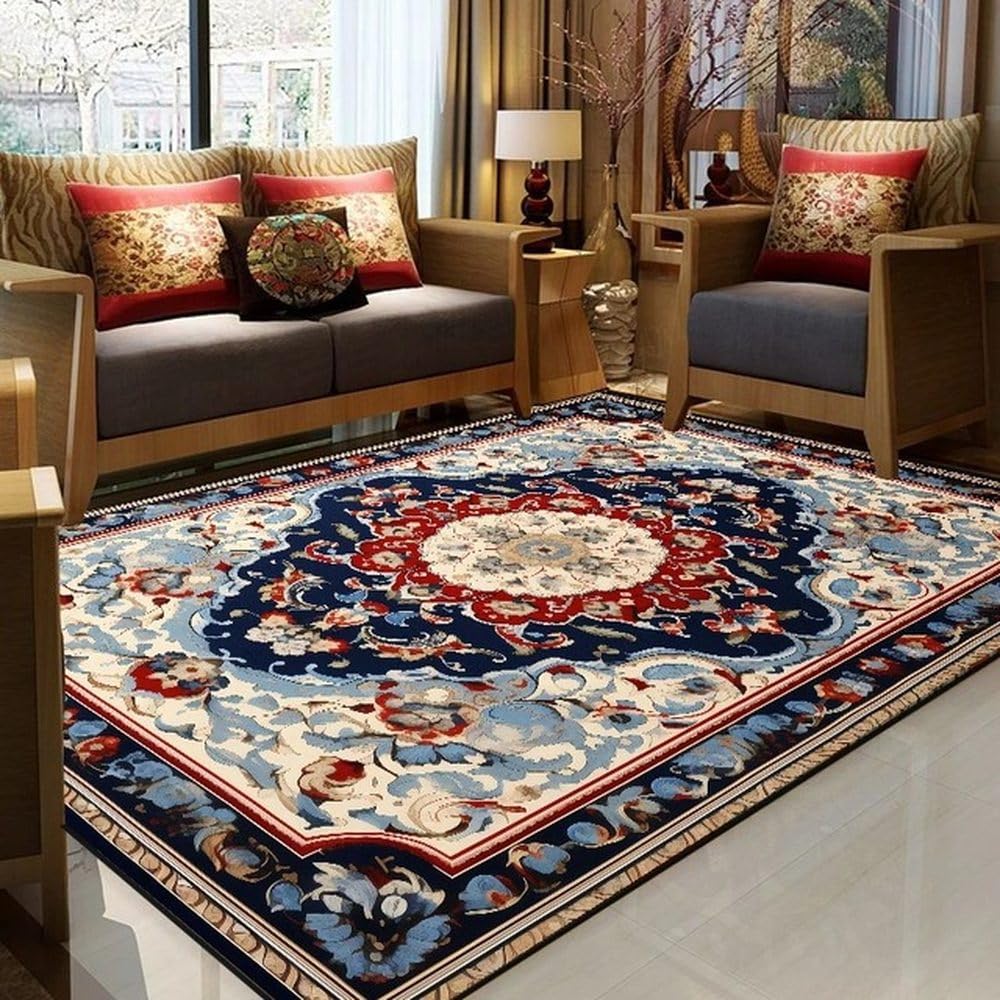 Tapis de salon américain rétro SY1748 de 100x150 cm pour chambre
