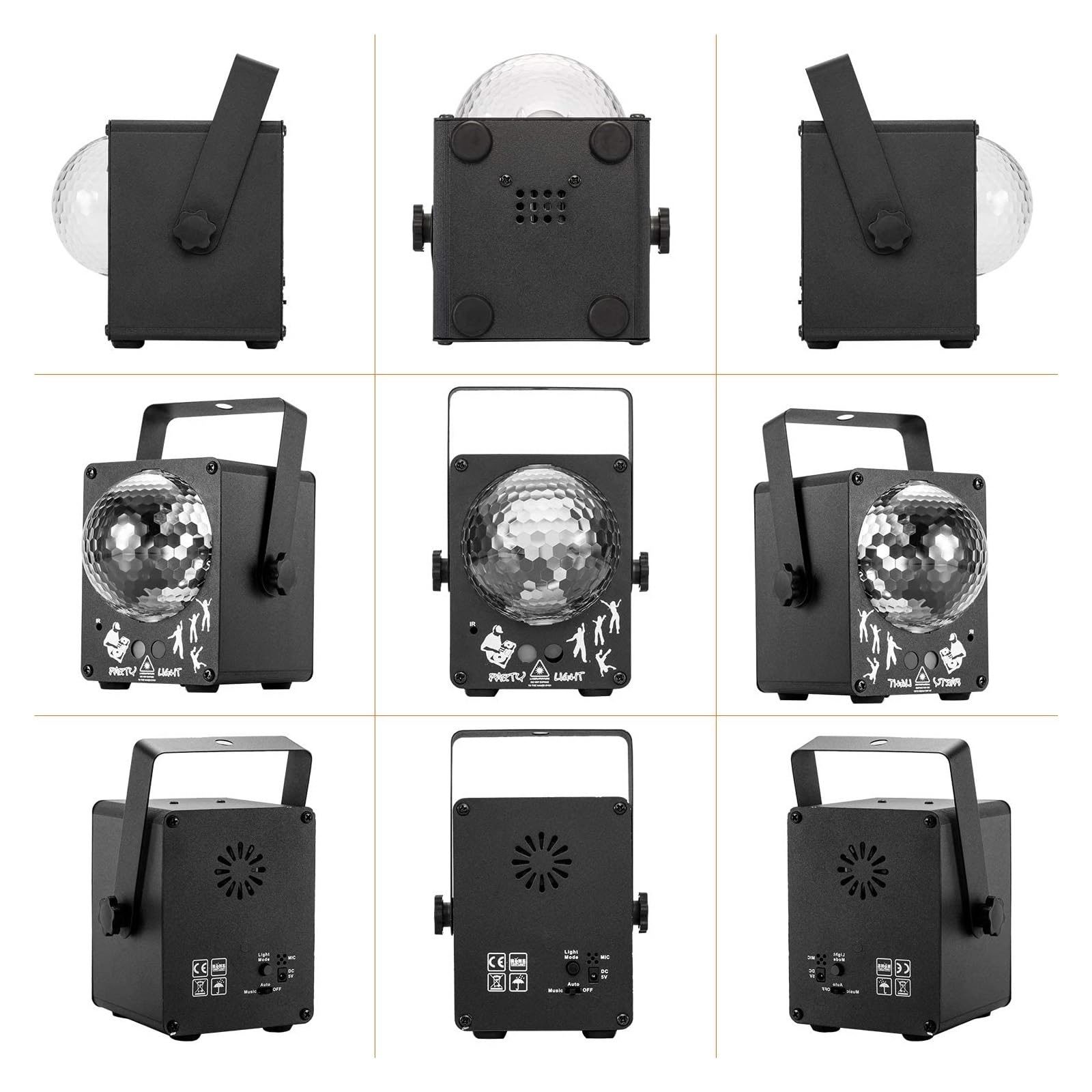 Kula dyskotekowa oświetlenie sceniczne RGB DJ Strobe 60 efekty LED światło z aktywowanym dźwiękiem na dekoracje przyjęcie urodzinowe projektor Na imprezy i do klubów