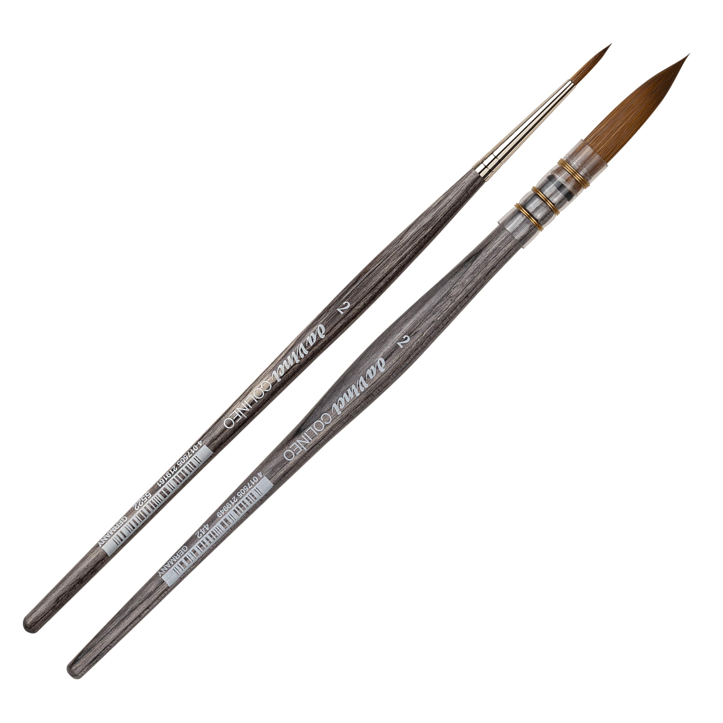 da Vinci, COLINEO Mango Corto, Juego de Pinceles para Acuarela, Fibras sintéticas, Pincel artístico, Pintura Acuarela, Pinturas acrílicas líquidas, Fabricado en Alemania, Juego, tamaño 2