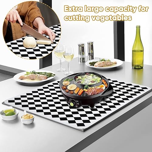 Miniatura 4 de ZZM - Tapete protector de placa de inducción, protector superior de silicona para cocina, gran magnético, cubierta superior para estufa de vidrio,