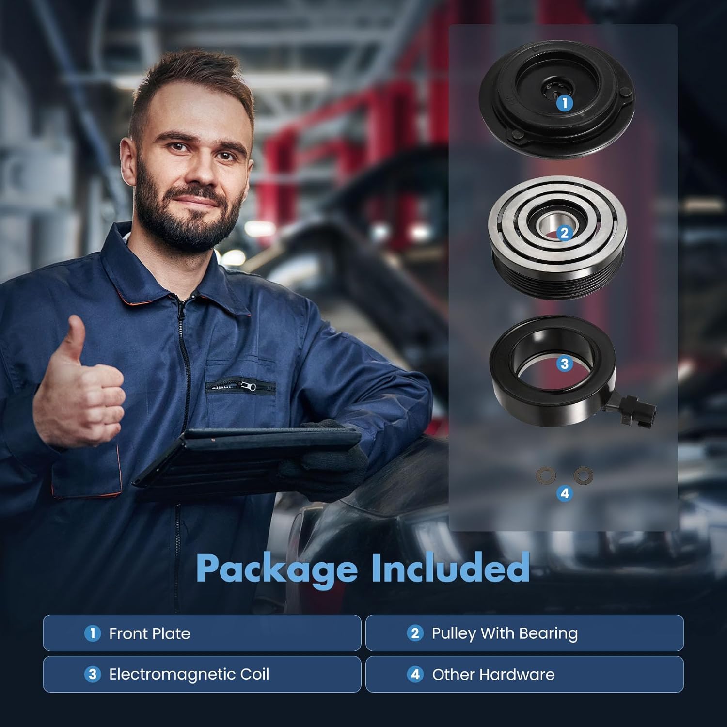 ECCPP A/C Compressor Clutch 2006-2010 Fit for Ford Explorer 4.6L 2007-2008 Fit for Ford for F-150 4.2L Fast Cooling AC Clutch