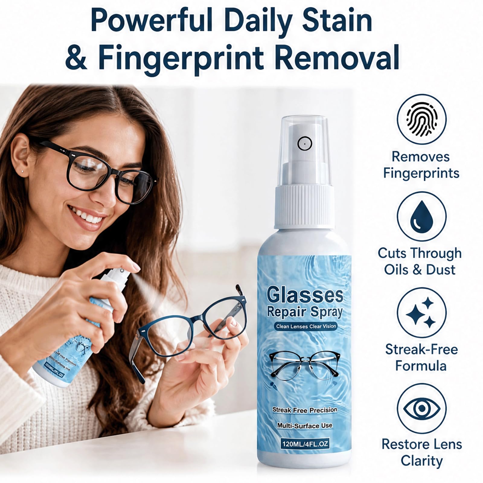 Expert Lens Scratch Remover Spray & Cleaner, kleinere Kratzer Reparatur, schnell trocknende streifenfreie rückstandsfreie Formel, tragbare Linse Anti Fog Spray (5PCS)