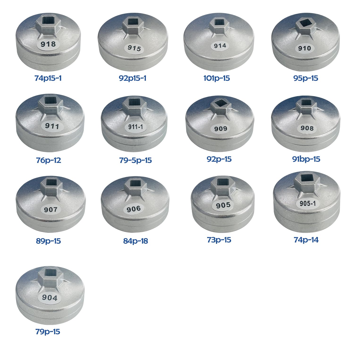 Juego de 23 llaves de vaso de filtro de aceite, juego de llaves de filtro de aceite de aleación de aluminio, herramienta de extracción de tapa de filtro de aceite de 1/2 pulgada con funda de