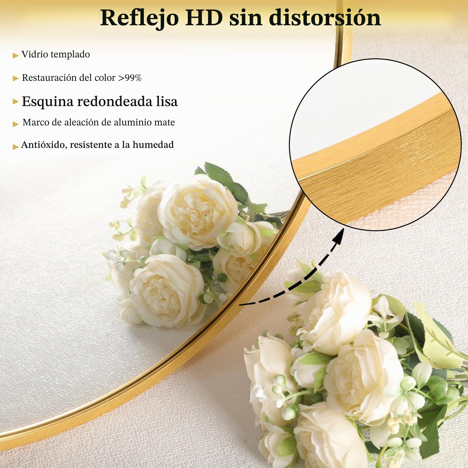 JJUUYOU Espejo de pared asimétrico grande con marco de metal dorado irregular, moderno y único, espejo decorativo para baño, tocador, dormitorio, sala de estar, entrada, pasillo, espejos 50 x 90 cm