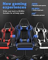 Vista 21 de Gaming Chair with RGB LED Lights, High Back Ergonomic Computer Gamer Chair with Headrest and Lumbar Support, Racing Style Reclining Game Chair for