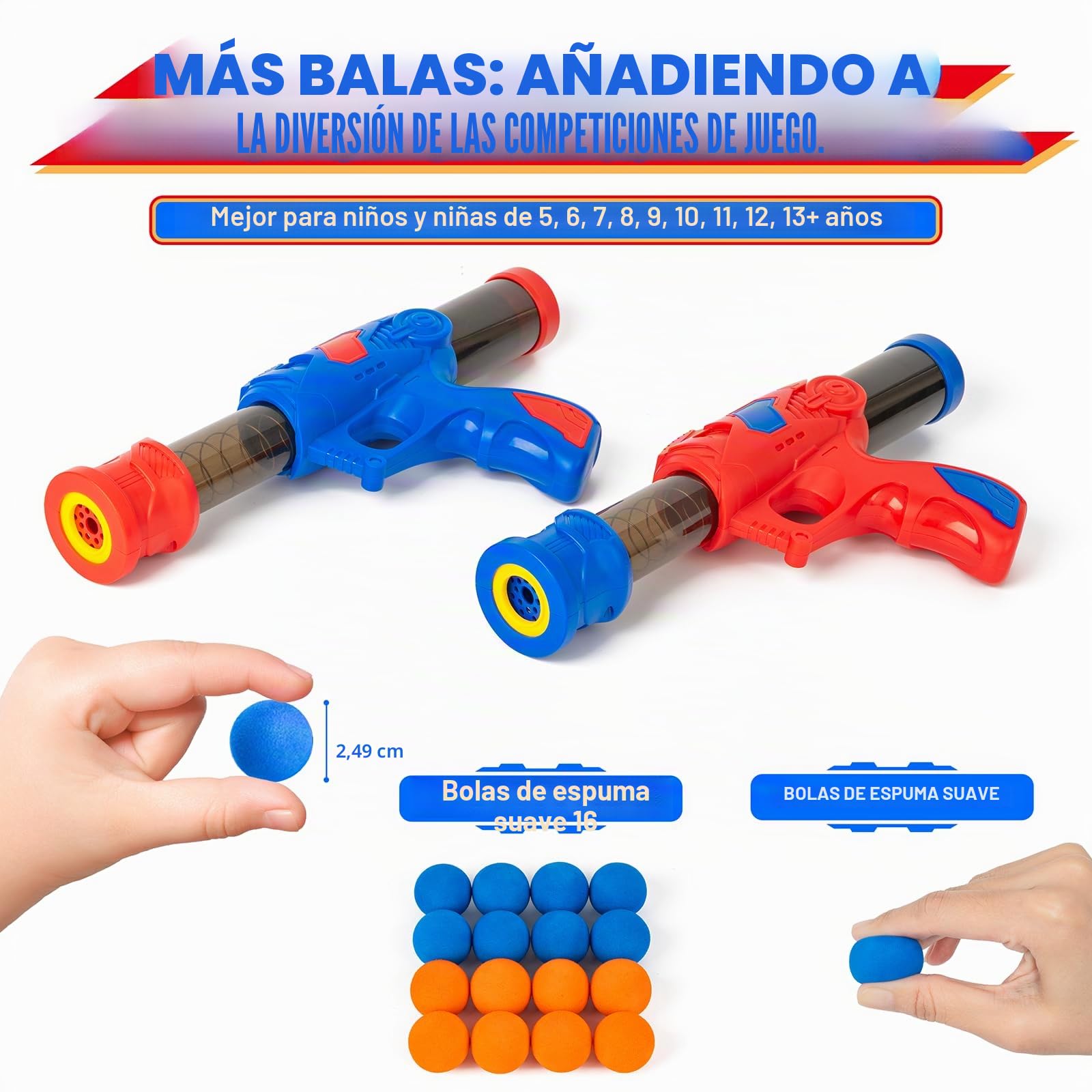 Juego de Tiro al Blanco, Juguetes de Tiro para Niños con 2 Pistolas de Juguetes 24 Bolas de Espuma, Juguete para Actividades en Interiores y Exteriores,Regalo Ideal para Niños de 5 años y Más