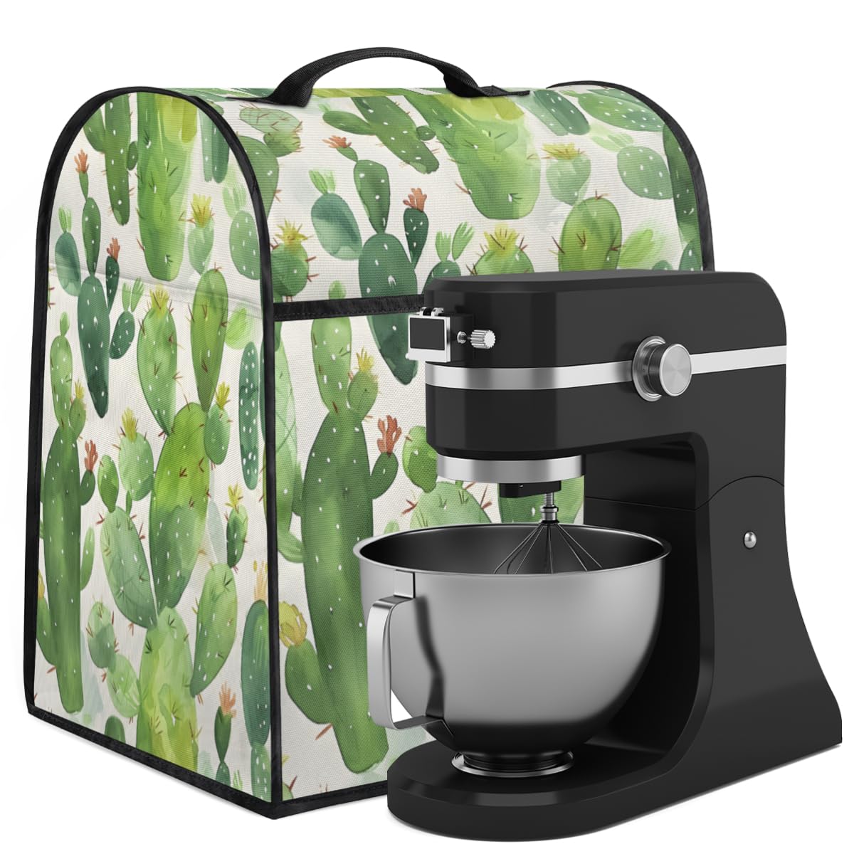 Coffee Maker Cover Watercolor Cactus Pattern Kitchen Appliance Covers Small Appliance Covers Blender Cover Juicer Cover Dust Covers for Kitchen Appliances with Top Handle and Pockets,Washable,C305