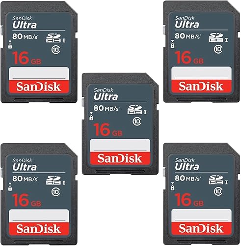 Miniatura 2 de SanDisk Tarjeta de memoria Ultra SDHC UHS-I de 16 GB clase 10 80MB/s U1, Full HD, tarjeta de cámara SD SDSDUNS-016G-GN3IN (paquete de 5) paquete con