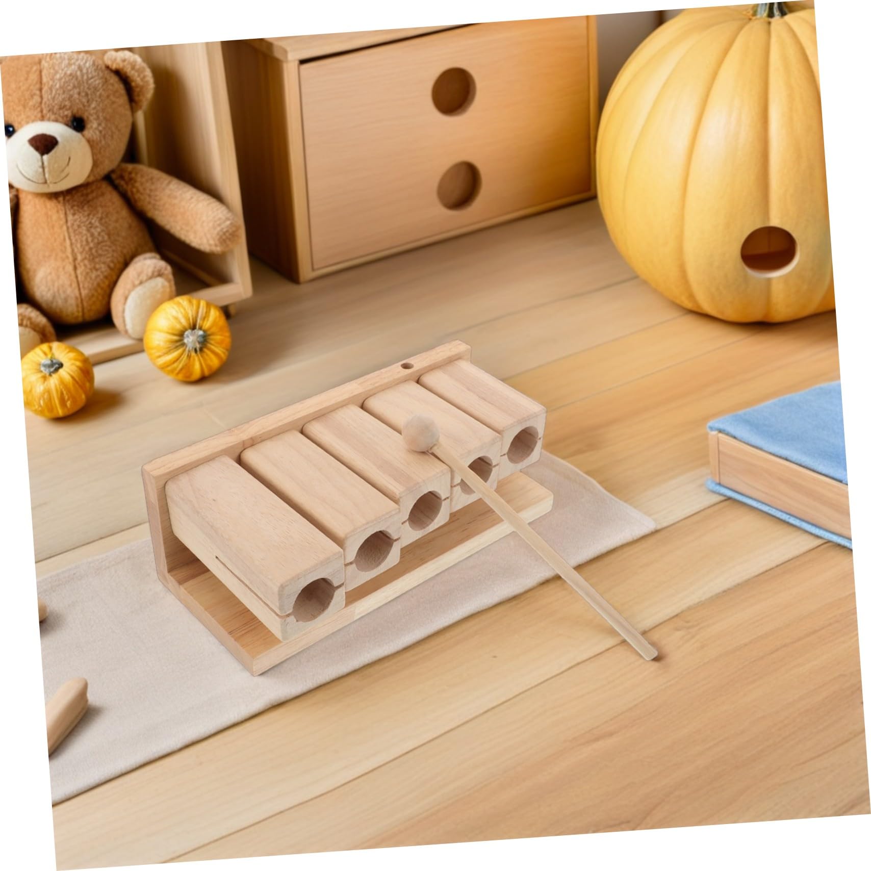 BESTonZON Bloques de Percusión de Madera Pentatónicos Tonos con Instrumento Musical Educativo para Guardería Yoga y Diseñado para Manos Pequeñas