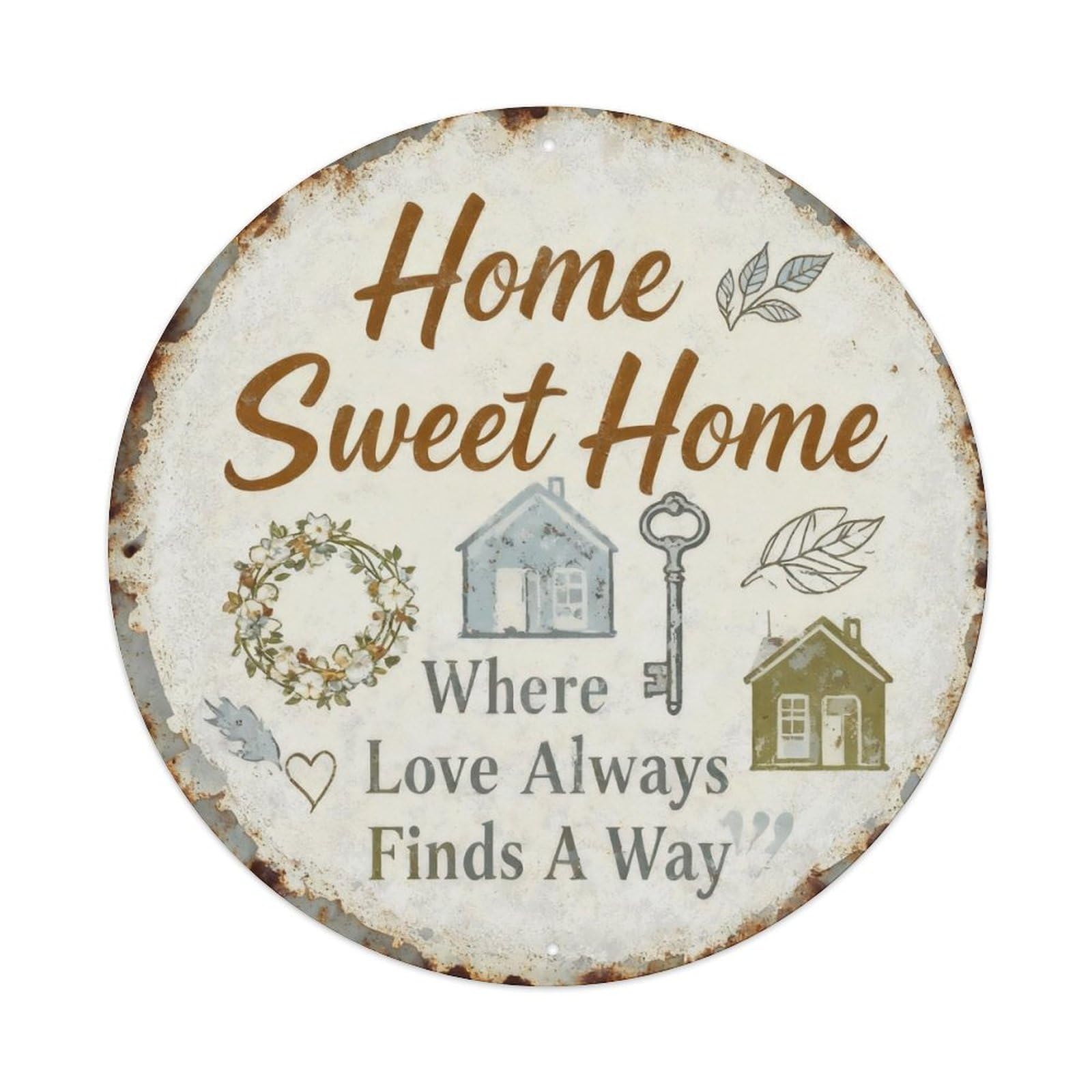 Home Sweet Home Sign Metal Tin Sign Plaque