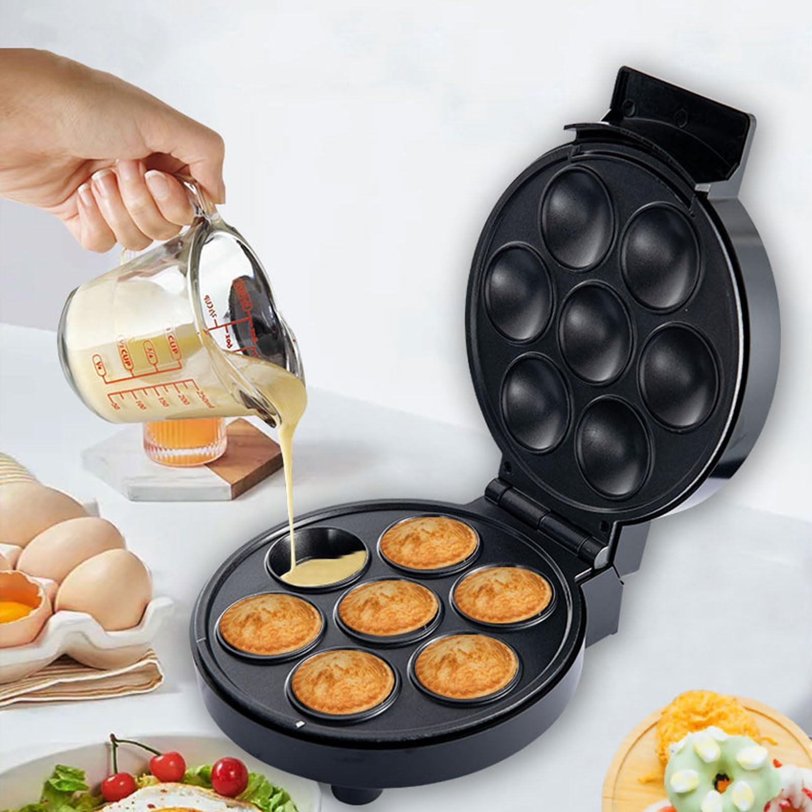 Electric Cake Pop Maker Machine Set, Kraftvoller Kuchen -Pop -Hersteller, Einfaches und Schnelles Backen mit Schokolade, Nüssen, Früchten und Mehr für Familienversammlungen (220V EU-Stecker)