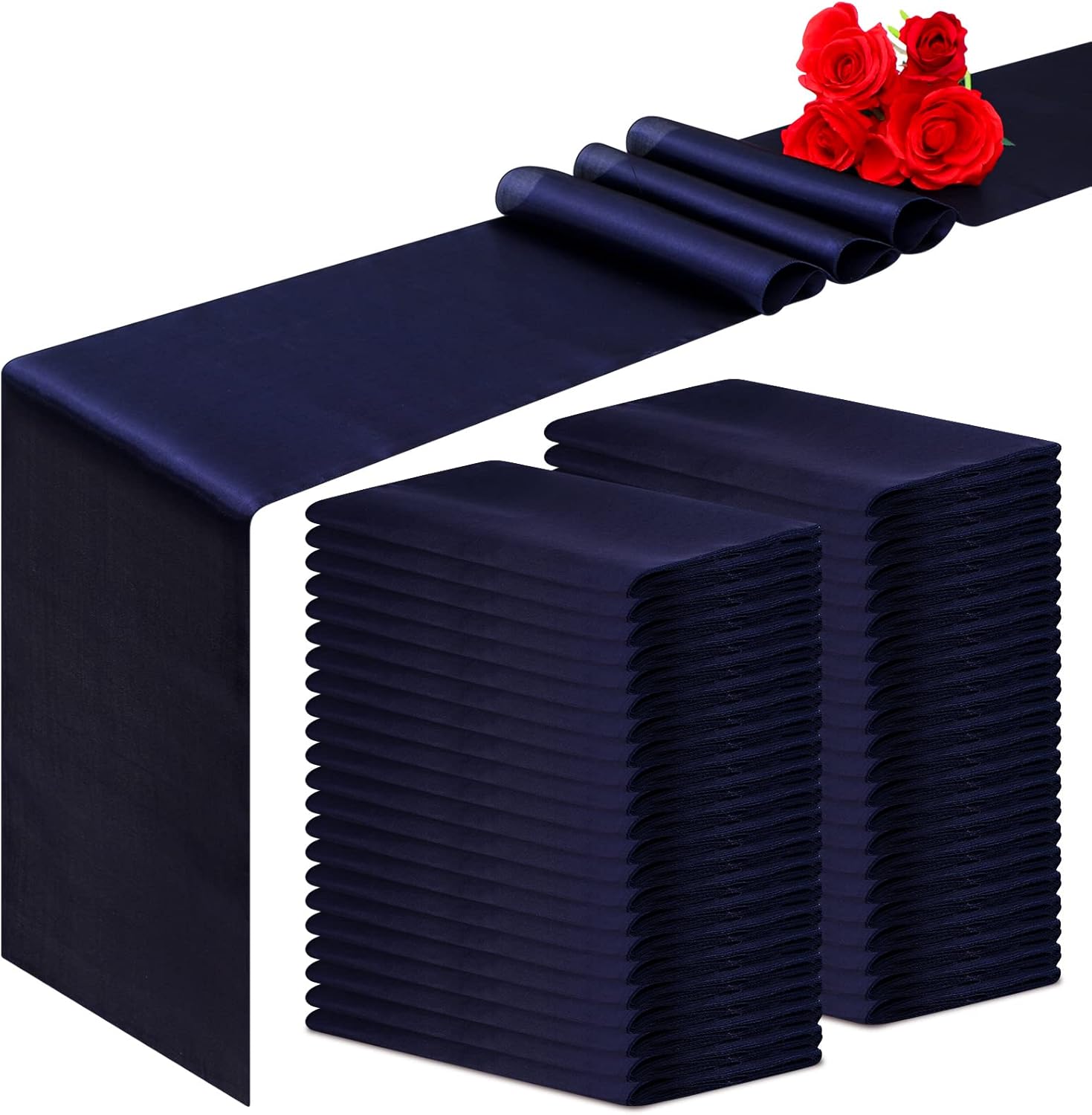 72 Pieces Satin Table Runners Bulk, 12 x 108 Inches Silk