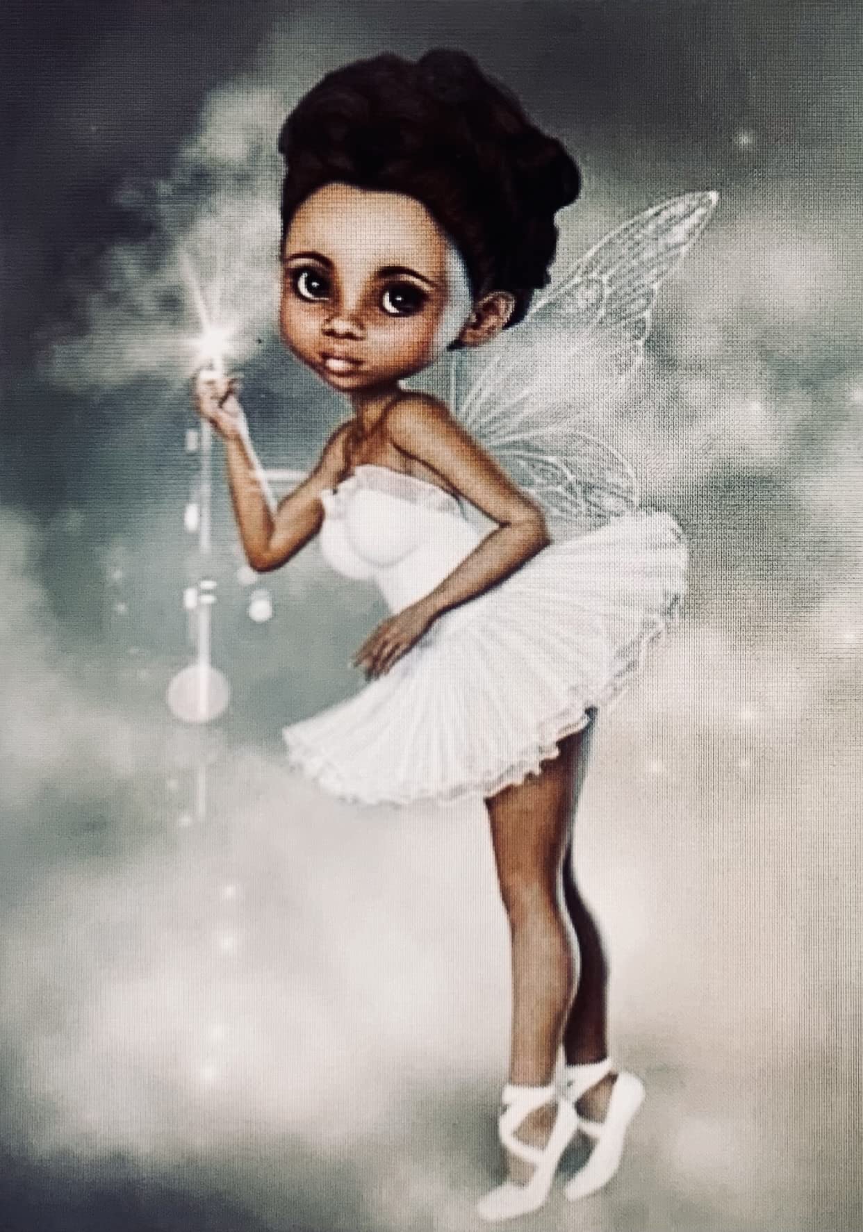 Fairy African American Ballerina Magically Tutu Diamond Painting!! - USA! - 12"x12" or 16"x16" - Paint by Number Kit! (Large)