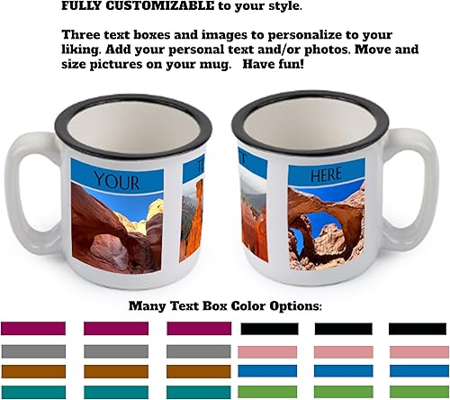 Miniatura 5 de Taza de café personalizada con fotos, imágenes y texto (collage de 3), blanco, negro, COFMUGWH11