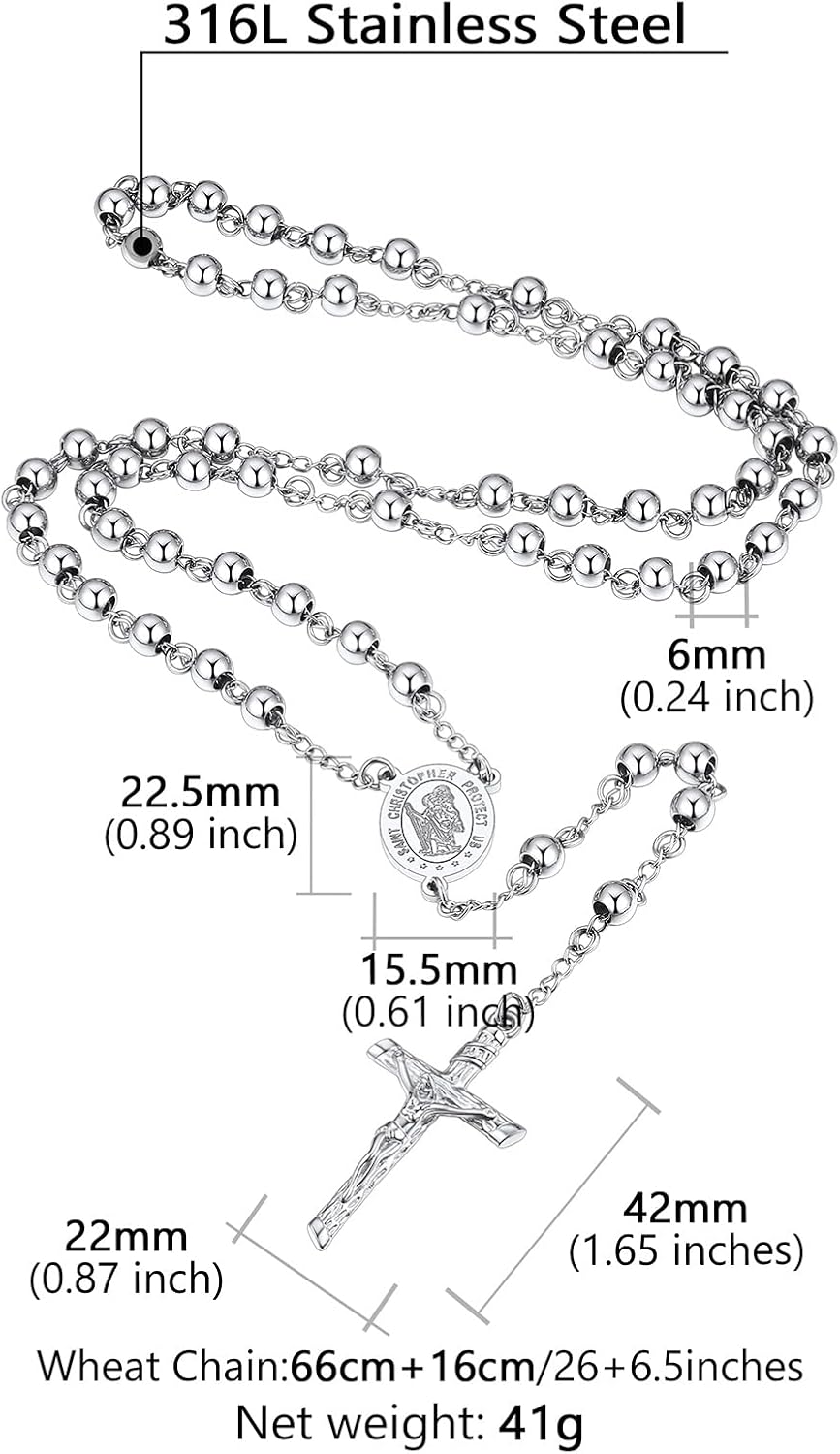Supcare Rosary for Men Women Catholic Necklace Rosary Beads,Customized (with Gift Packing) - Image 9