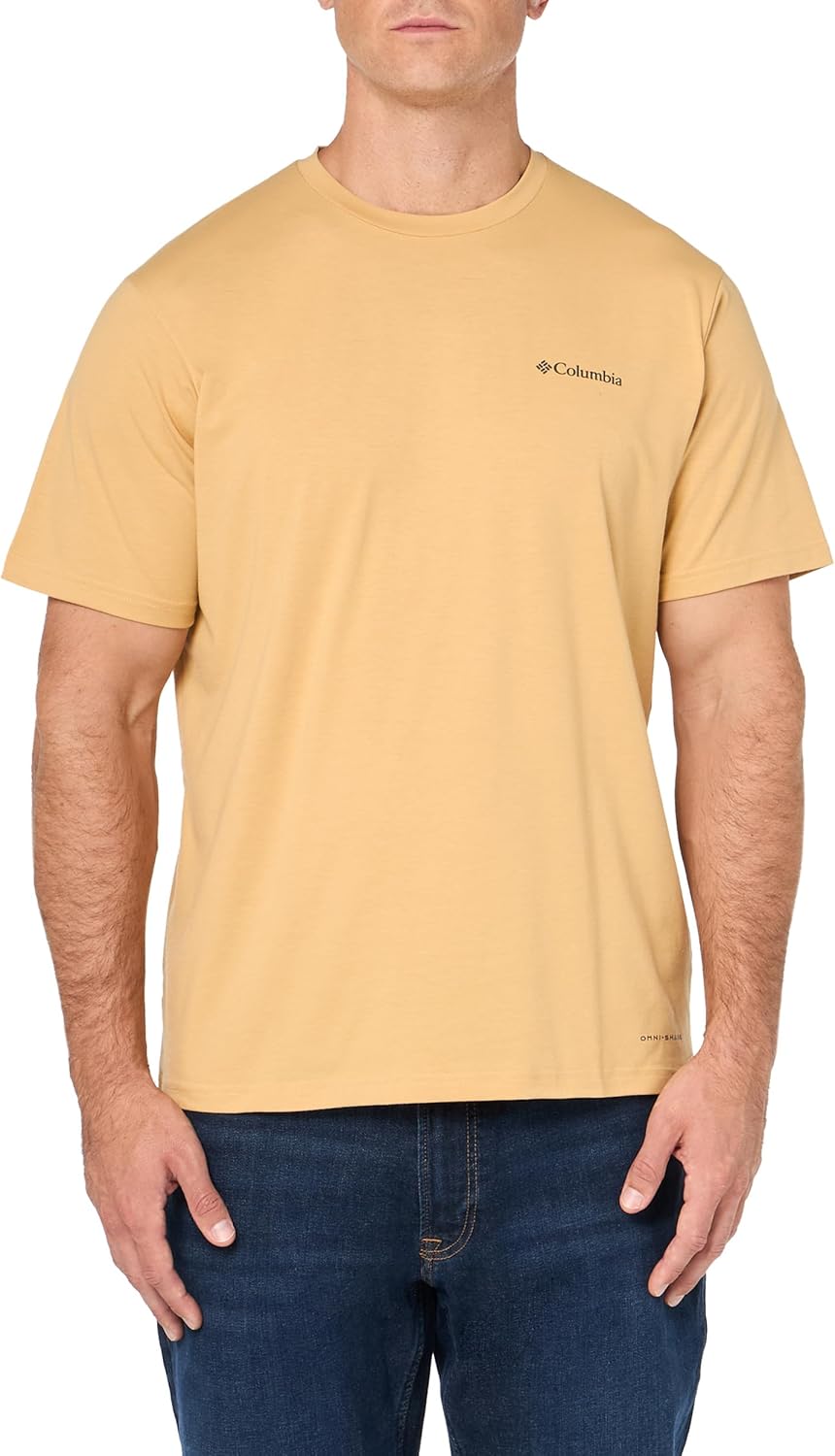 Columbia Men's Sun Trek Short Sleeve Tee, Light Camel, Small