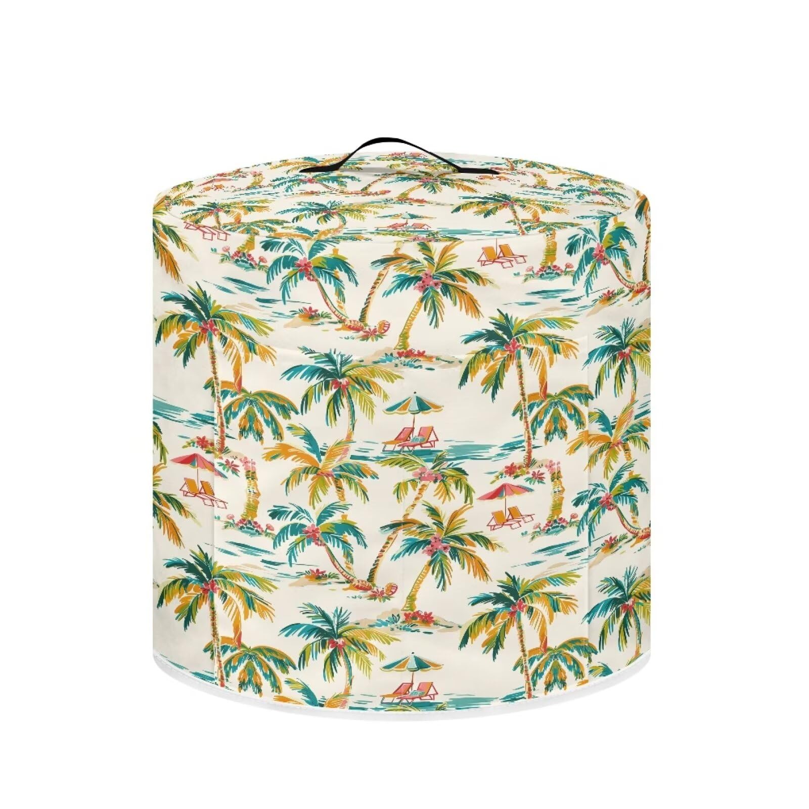 Yuresuaet Coconut Grove Electric Rice Cooker Protective Cover with Handles and Pockets Appliances Covers 3 Quart Round Waterproof