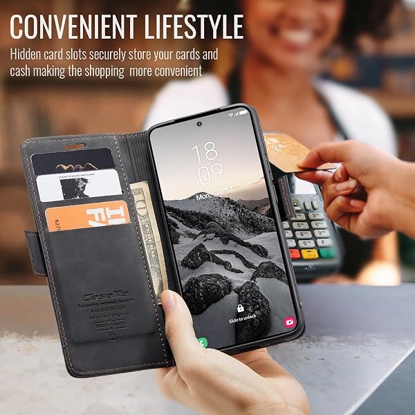 for Samsung Galaxy S26 Ultra Case, Wallet Case Flip Leather with Card Holder Magnetic Closure Shockproof Kickstand Protective Phone Cases Cover for Galaxy S26 Ultra, Black - 4