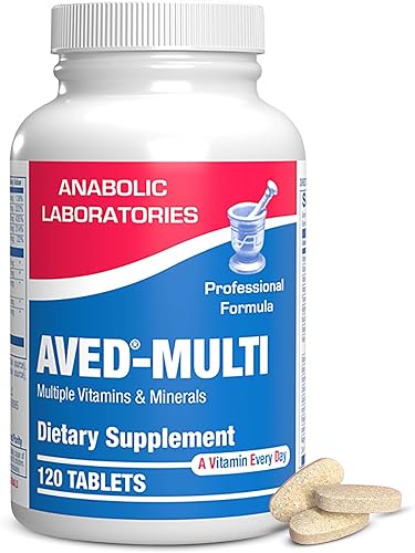 Anabolic Laboratories Multivitamínico diario para hombres y mujeres  120 tabletas diarias de suplementos de vitaminas y minerales de AVED con hierro