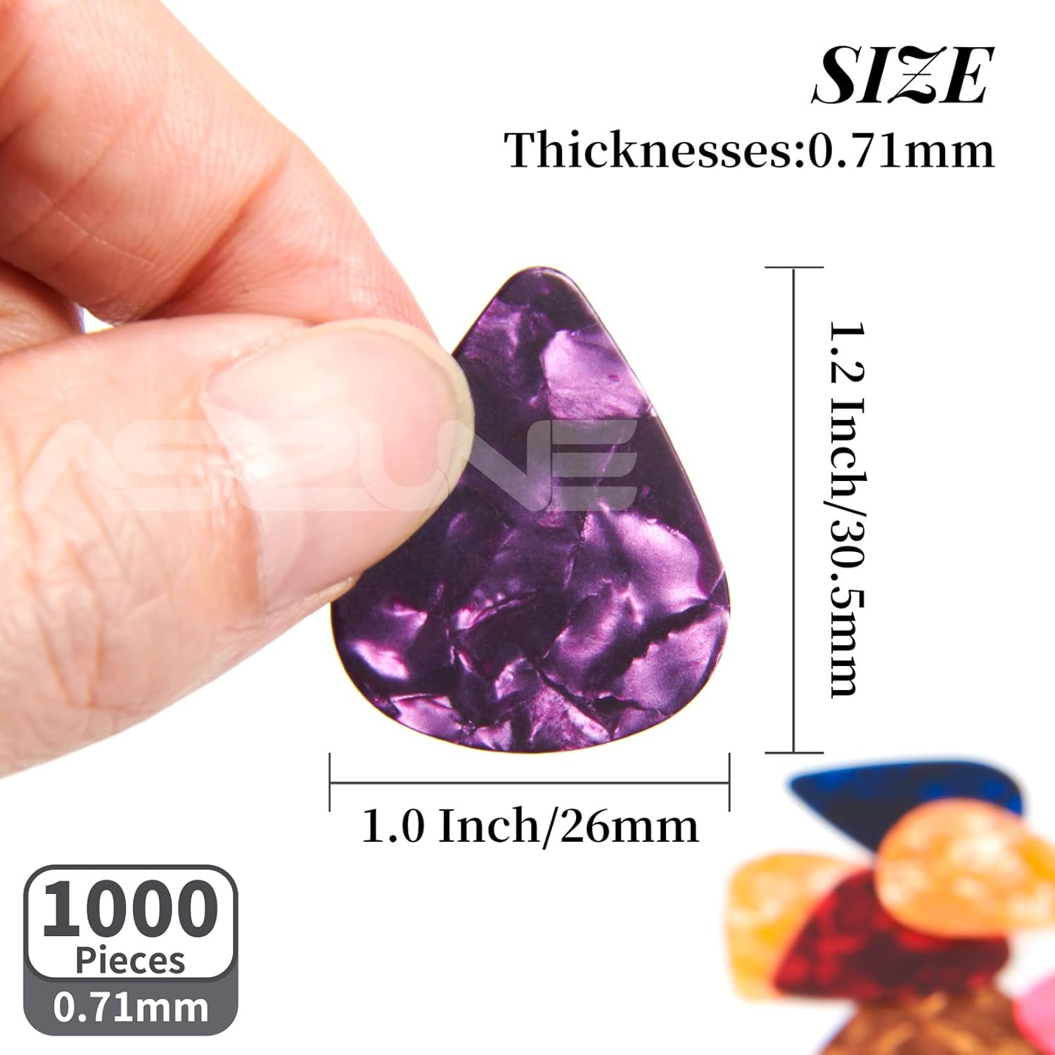1000 Pieces Guitar Picks Bulk Guitar Sampler Plectrums Celluloid Guitar Pick Acoustic Guitar Plectrum for Acoustic Guitar, Electric Guitar, Bass Medium(0.71mm) 1000Piece