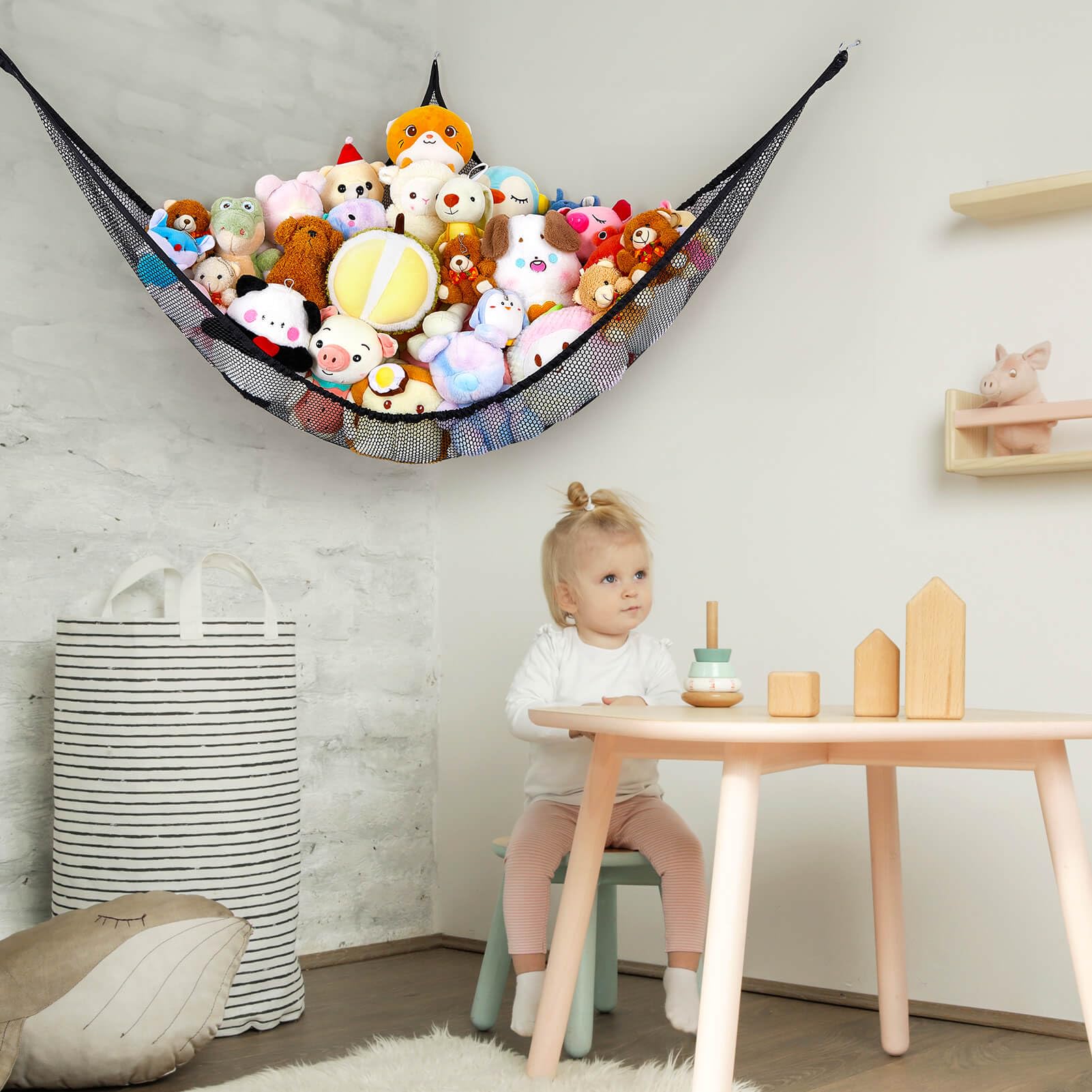 Amaca Angolare Per Peluche Con Luce LED A Telecomando - Organizer A Forma Di Castello Unicorno - Per Cameretta Bambine - 2