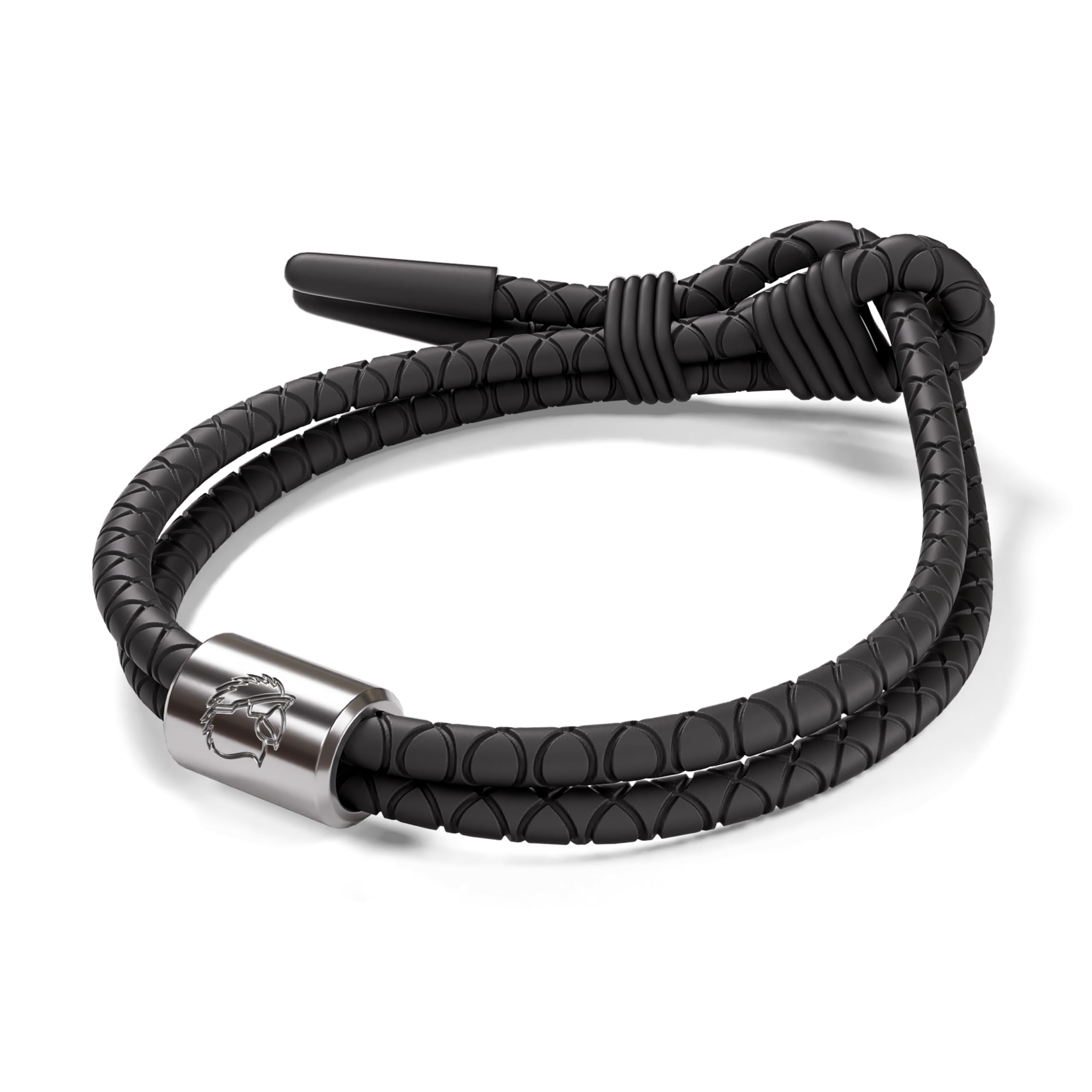 Rowdy Parrot FlexTech Adjustable Silicone Rope Bracelet: Waterproof, Sweatproof, Sunproof, Minimalist Surf, Golf Jewelry for Men - One Size Fits All