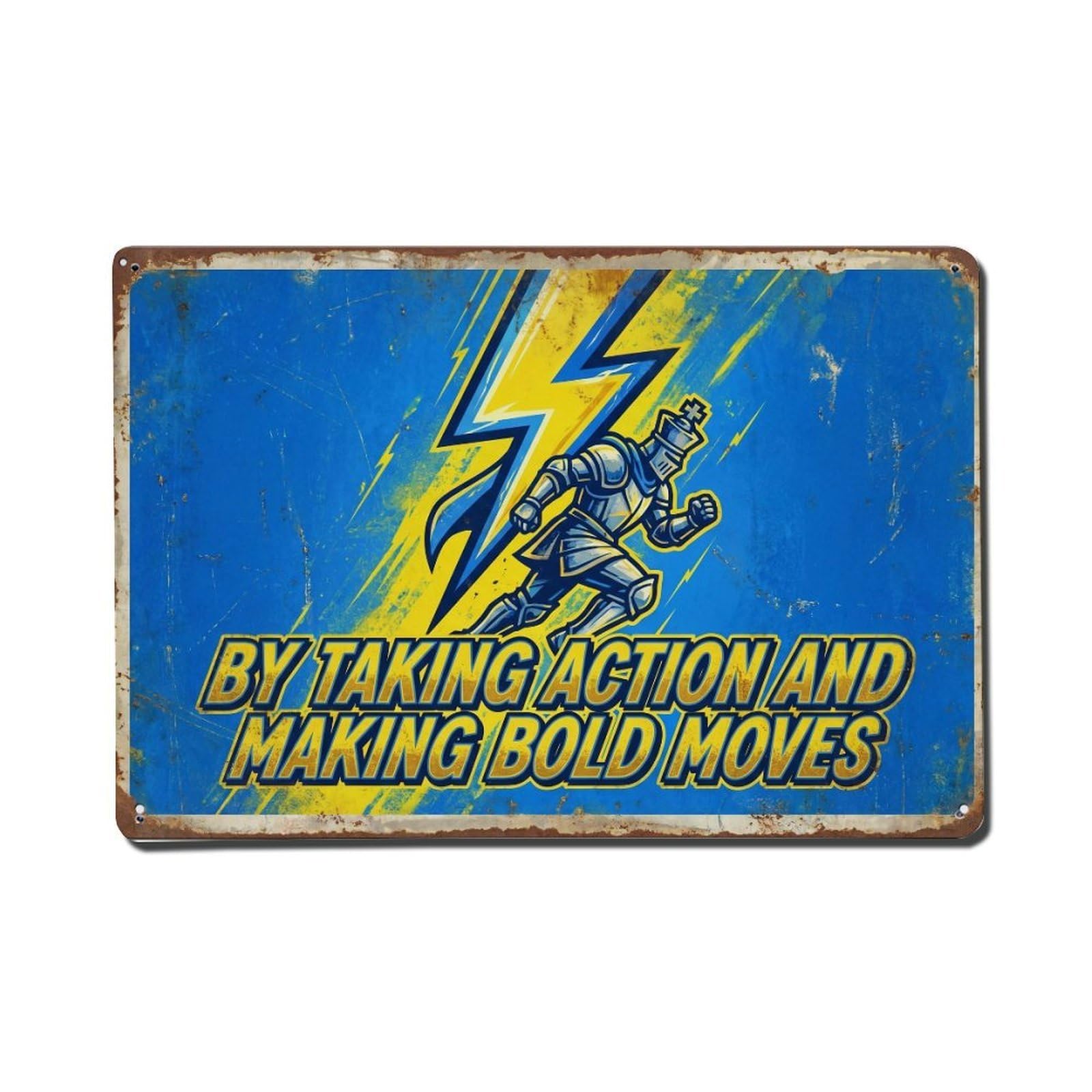 Taking Action Making Moves Retro Motivational Slogans 1 Metal Tin Sign Plaque Wall Decor for Cafe, Club Bar, Office, Home Garden Metal Poster 8x12Inch