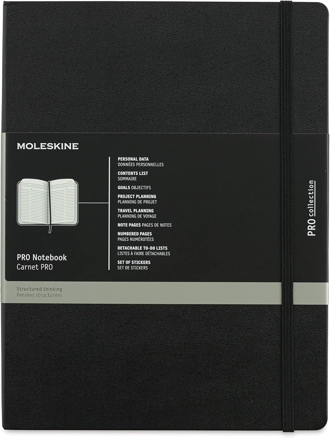 Moleskine Professional Notebook, XL, Black, Hard Cover (7.5 x 9.75)