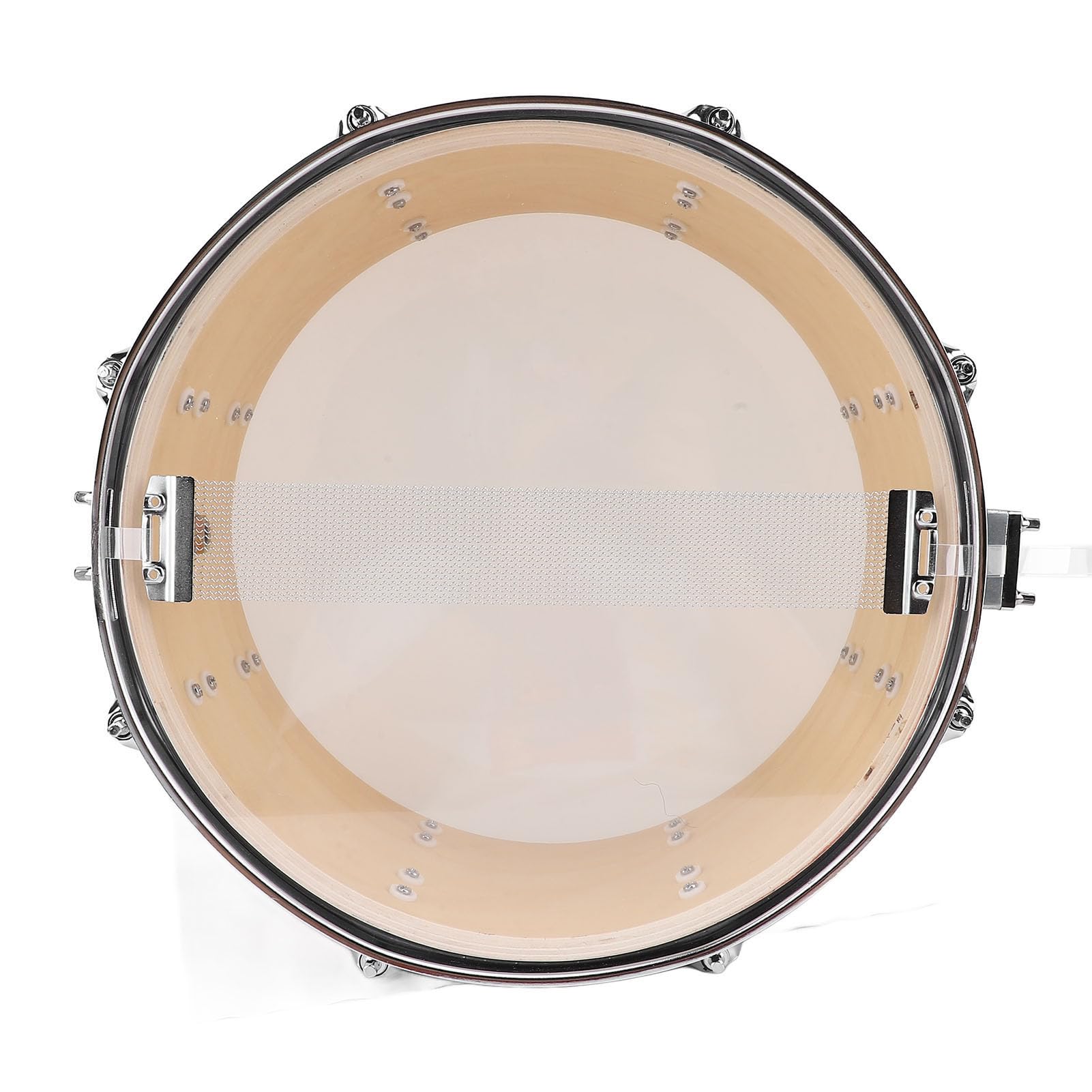 Generic 14 X 6,5 Zoll Großes Snare-Drum-Set mit Stabiler Konstruktion für Anfänger und Kinder, Orange-schwarzer Rand mit Weißem Trommelfell