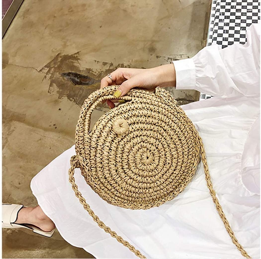 Sac tissé Sacs de plage, sac à main en paille, sac à bandoulière en toile, sac à dos de voyage antivol, sac de plage fourre-tout d'été, sac à main en paille for femme, poignée supérieure, grande capac
