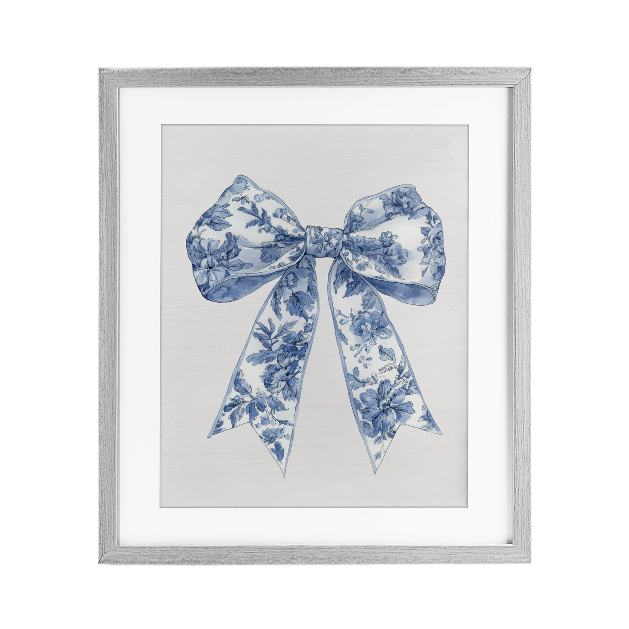 'Soft Delicate Toile Bow'| Framed Print Under Glass