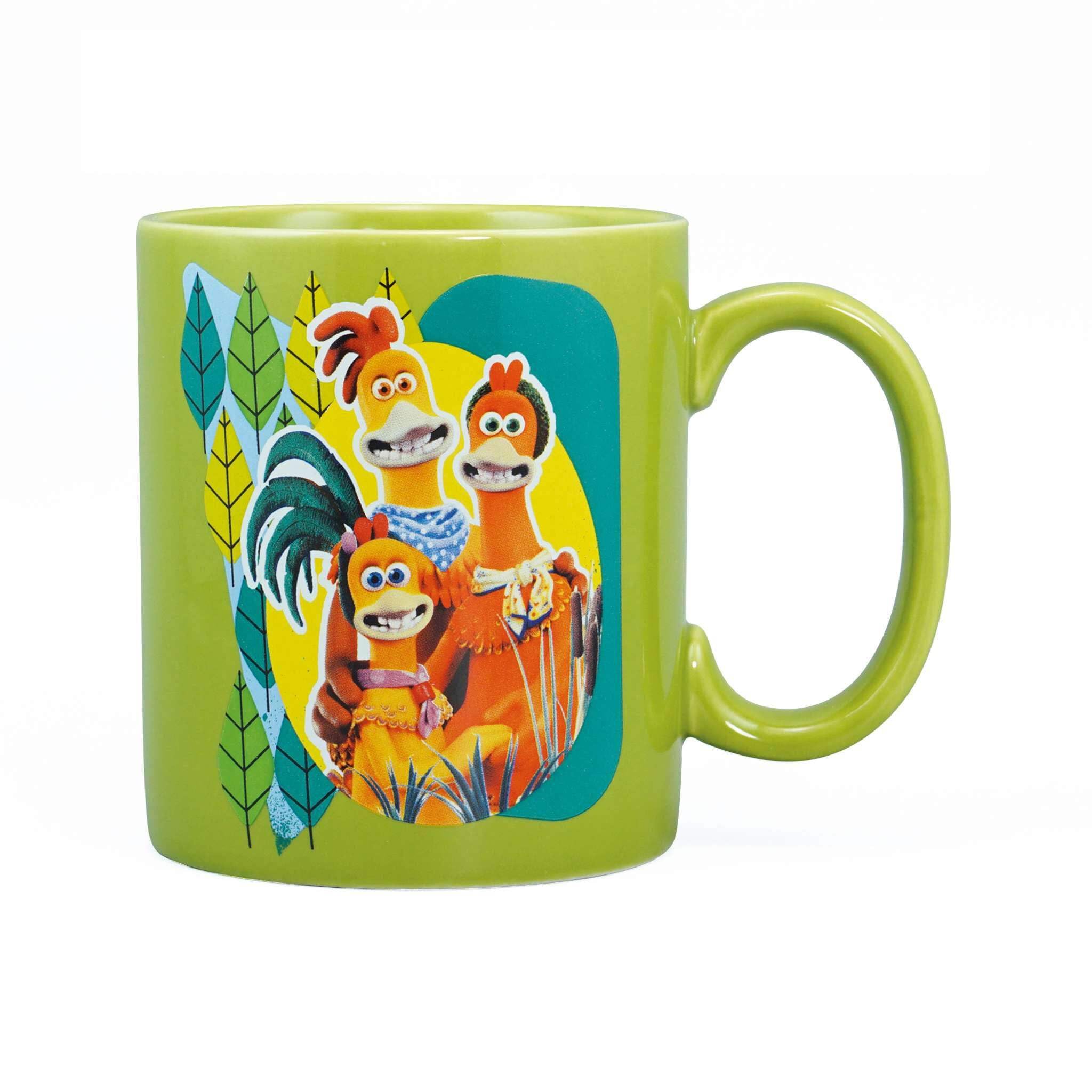Half Moon Bay | Chicken Run: Dawn of the Nugget | Free Range Family Green Ceramic Coffee Mug | Large 400ml Tea Cup | Official Aardman Merchandise | Novelty Collectible Gift