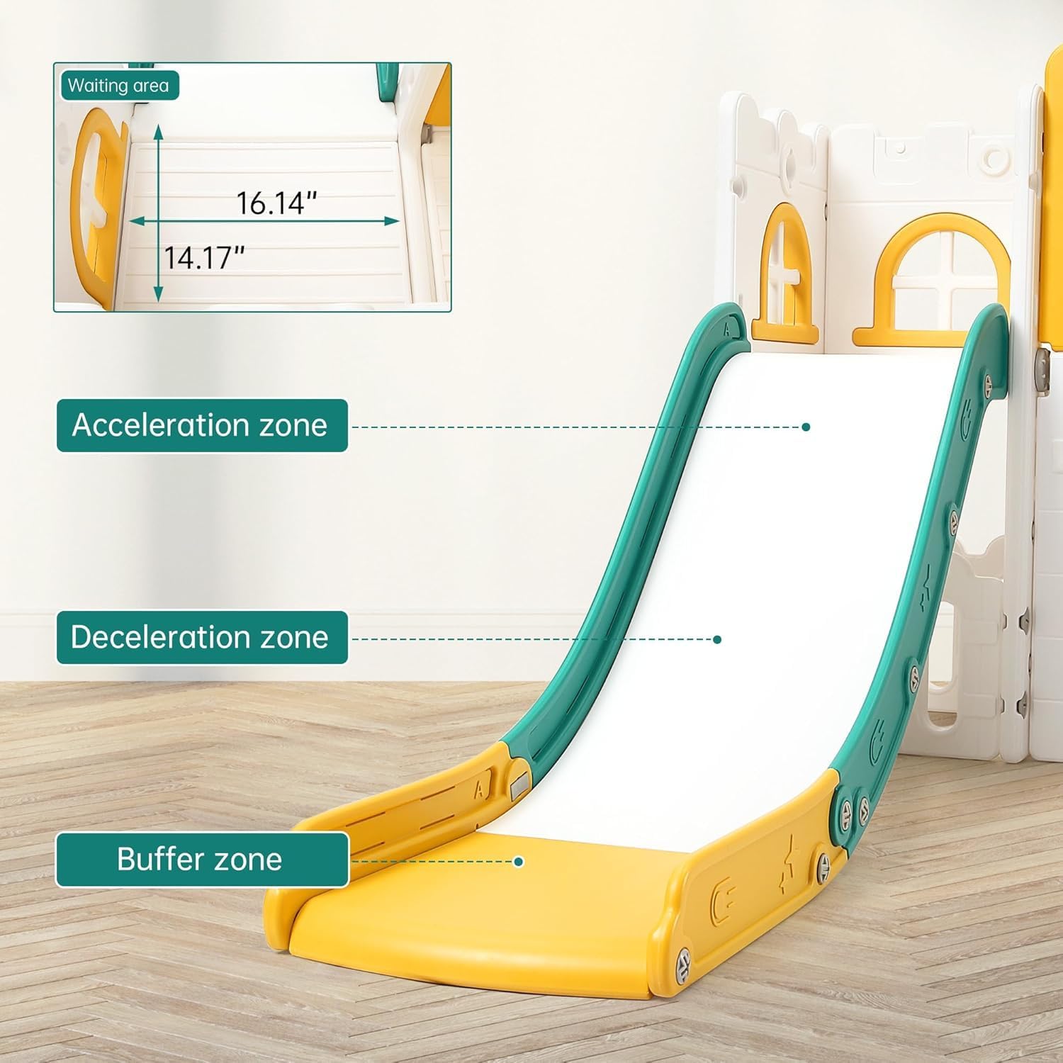 8 in 1 Kids Slide Set, Indoor Outdoor Slide Activity Center, Children's Climber Slide PlaySet with Basketball Hoop,Crawl Tunnel, Telescope, Playground Center for Boys Girls, Orange
