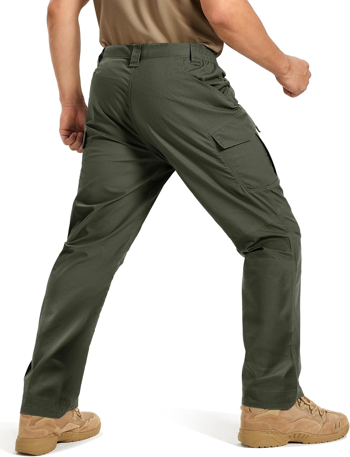 TACVASEN Men's Tactical Pants 9 Pockets Cargo Hiking Pants Lightweight Work Pants for Men Construction Water Resistant - Image 2