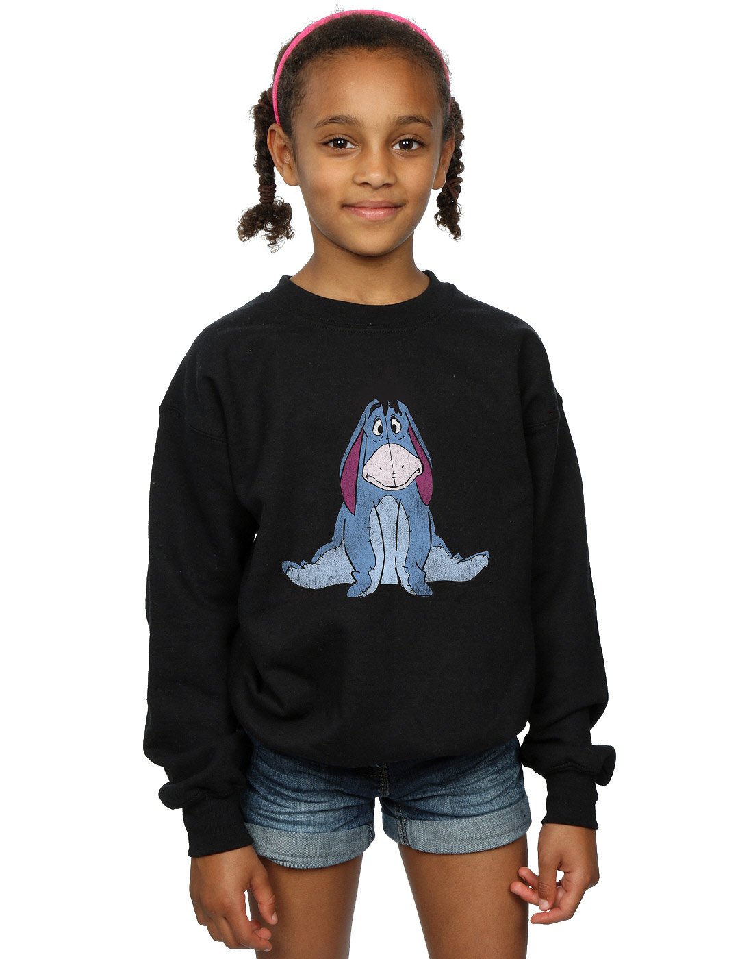 Disney Girls Winnie The Pooh Classic Eeyore Sweatshirt 12-13 years Black