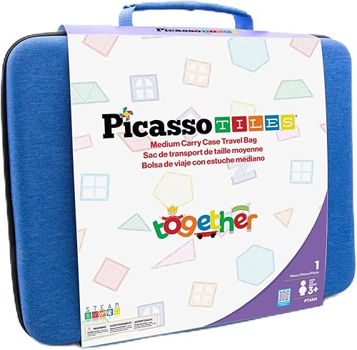 Miniatura 8 de PicassoTiles Estuche de Almacenamiento de Fichas Magnéticas 16.5x7.5x3.5in Bolsa de Transporte de Viaje con Asa, Organizador Resistente al Agua