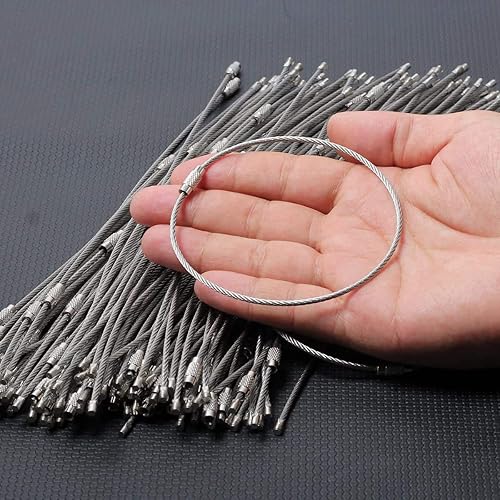 Miniatura 5 de Aros para llaveros de alambre de acero inoxidable para excursiones al aire libre 12 unidades