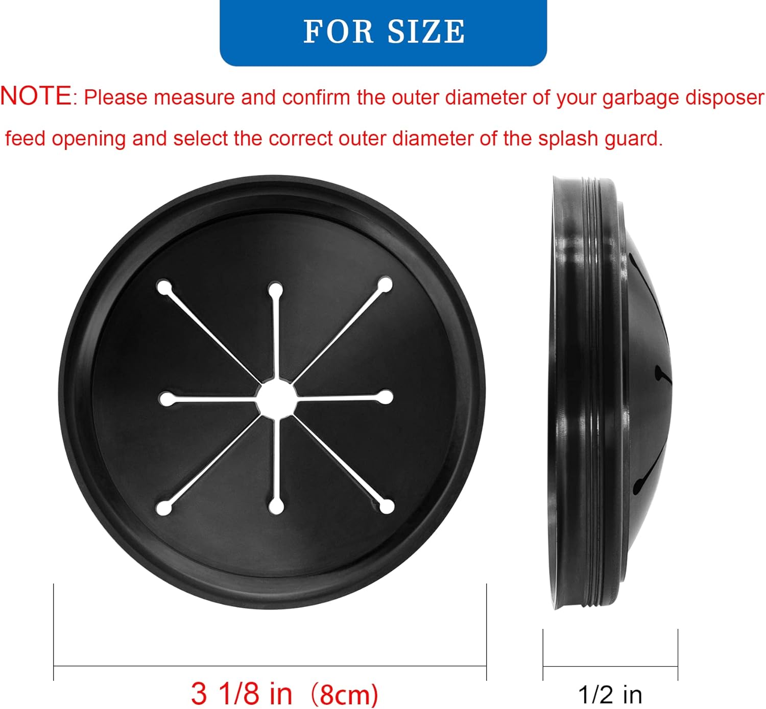 Garbage Disposal Splash Guard Collar Sink Baffle, Food Waste Disposer Parts Accessories, 3-1/8 Inch Multi-function Drain Plugs for Garbage Disposals by CLEESINK